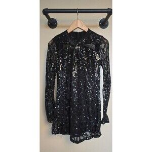 Weissman black sequin dance / competition dress women's size large